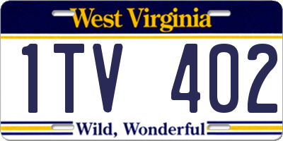 WV license plate 1TV402