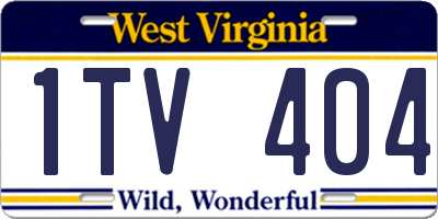 WV license plate 1TV404