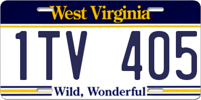 WV license plate 1TV405