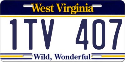 WV license plate 1TV407