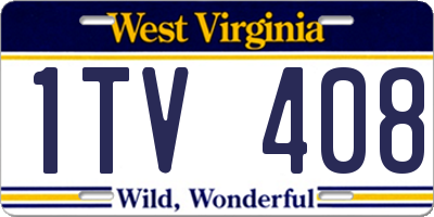 WV license plate 1TV408