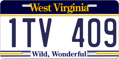 WV license plate 1TV409