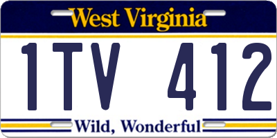 WV license plate 1TV412
