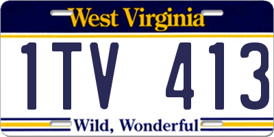 WV license plate 1TV413