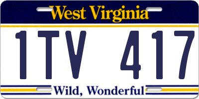 WV license plate 1TV417