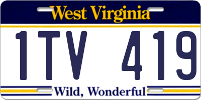 WV license plate 1TV419