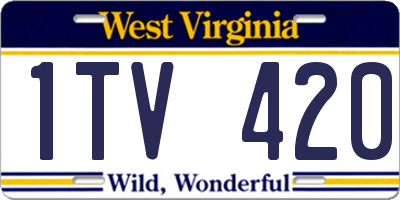 WV license plate 1TV420