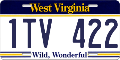 WV license plate 1TV422