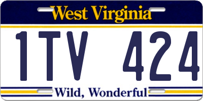 WV license plate 1TV424