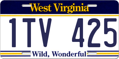 WV license plate 1TV425