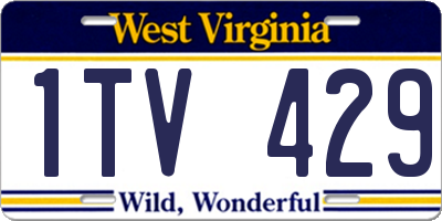 WV license plate 1TV429