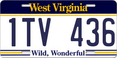 WV license plate 1TV436