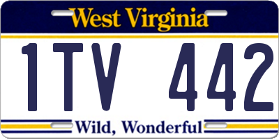 WV license plate 1TV442