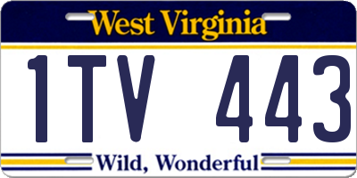 WV license plate 1TV443