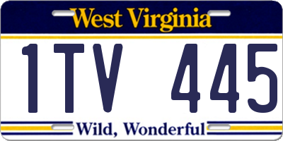WV license plate 1TV445
