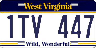 WV license plate 1TV447