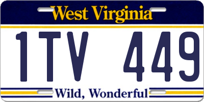 WV license plate 1TV449