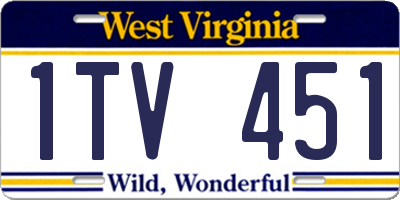 WV license plate 1TV451