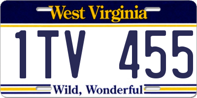 WV license plate 1TV455