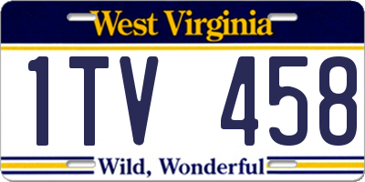 WV license plate 1TV458