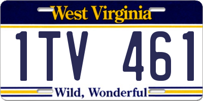WV license plate 1TV461
