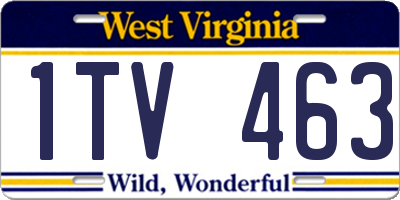 WV license plate 1TV463