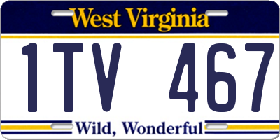 WV license plate 1TV467