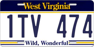 WV license plate 1TV474