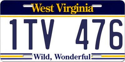 WV license plate 1TV476