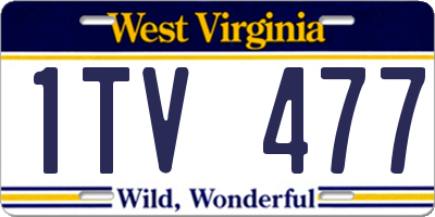 WV license plate 1TV477