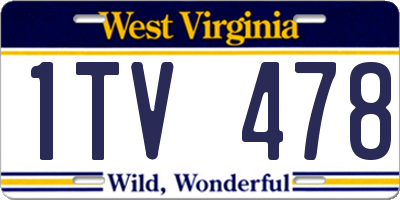 WV license plate 1TV478