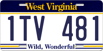 WV license plate 1TV481