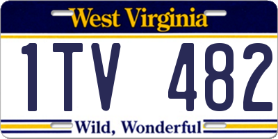 WV license plate 1TV482