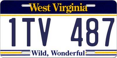 WV license plate 1TV487