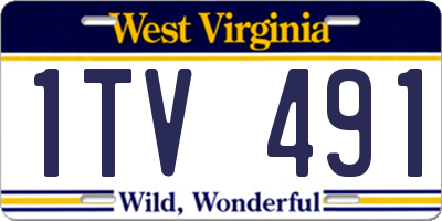 WV license plate 1TV491