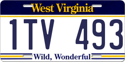 WV license plate 1TV493