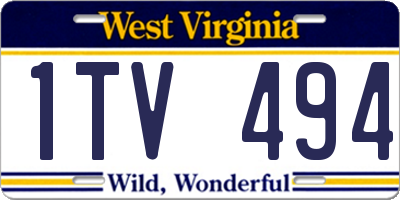 WV license plate 1TV494