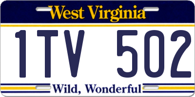 WV license plate 1TV502