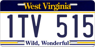 WV license plate 1TV515