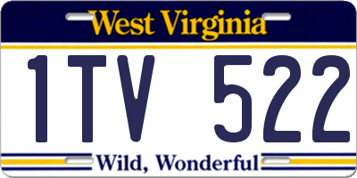 WV license plate 1TV522
