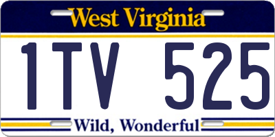 WV license plate 1TV525