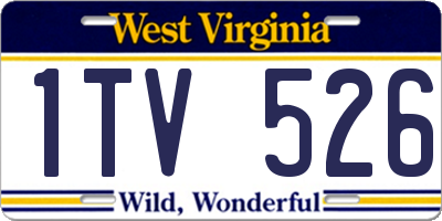WV license plate 1TV526