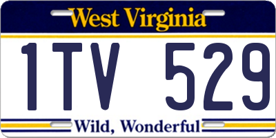 WV license plate 1TV529