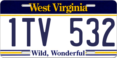 WV license plate 1TV532