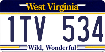 WV license plate 1TV534