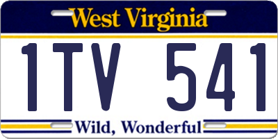 WV license plate 1TV541