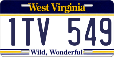 WV license plate 1TV549