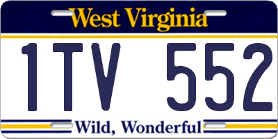 WV license plate 1TV552