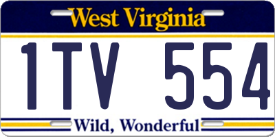 WV license plate 1TV554