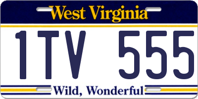 WV license plate 1TV555
